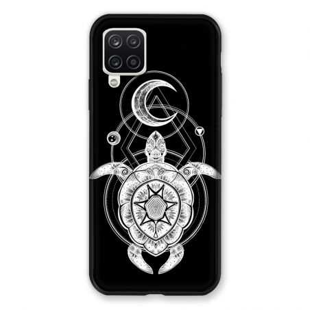 Coque Pour Samsung Galaxy A12 Animaux Maori Tortue Noir