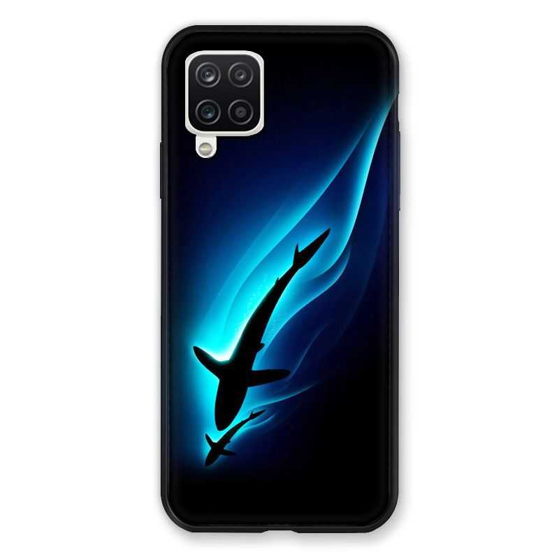 Coque Pour Samsung Galaxy A12 Requin Noir