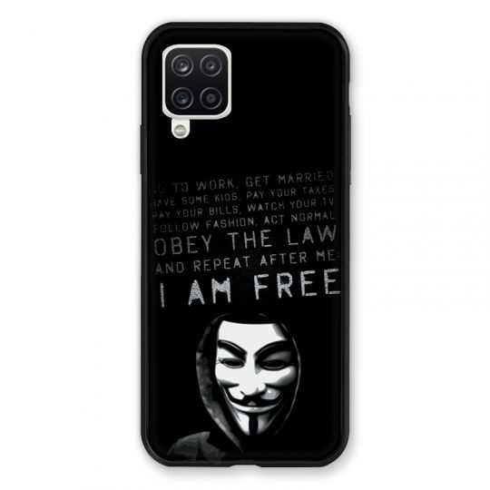 Coque Pour Samsung Galaxy A12 Anonymous I am free