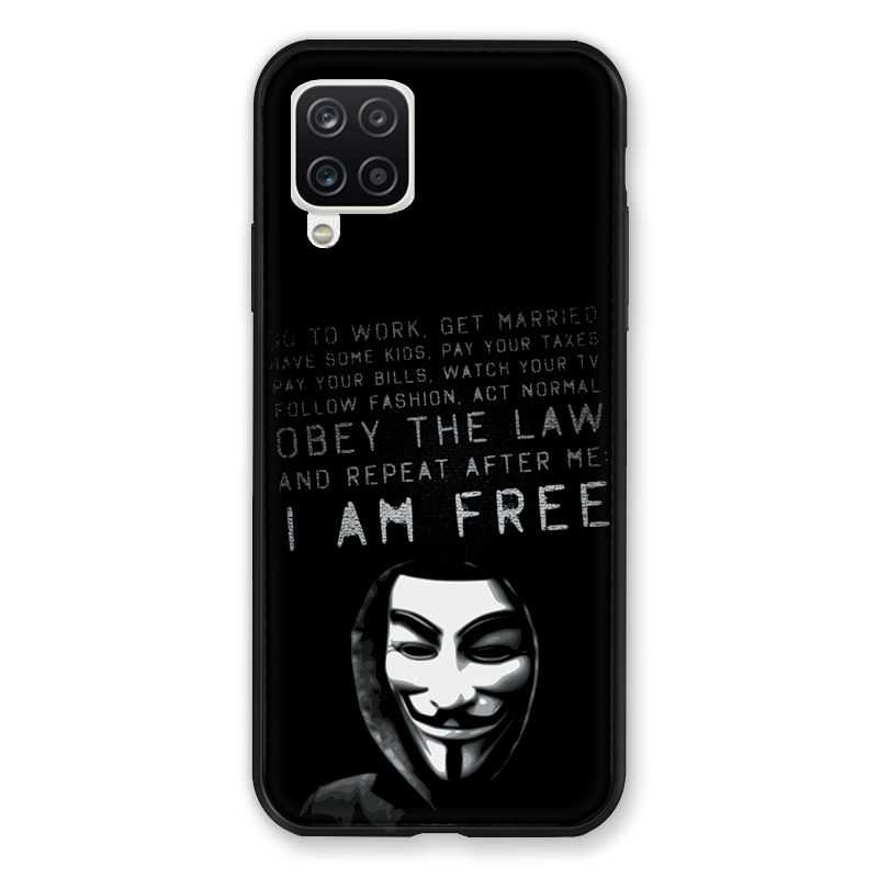 Coque Pour Samsung Galaxy A12 Anonymous I am free