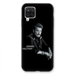 Coque Pour Samsung Galaxy A12 Johnny Hallyday Noir