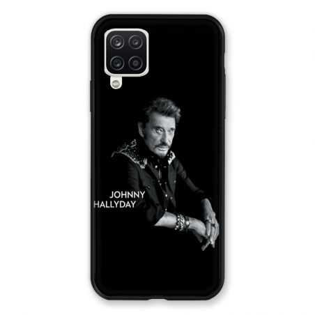 Coque Pour Samsung Galaxy A12 Johnny Hallyday Noir