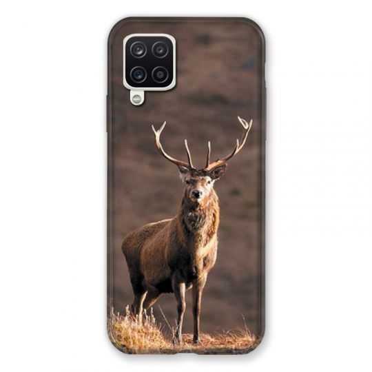 Coque Pour Samsung Galaxy A12 Chasse Chevreuil Blanc