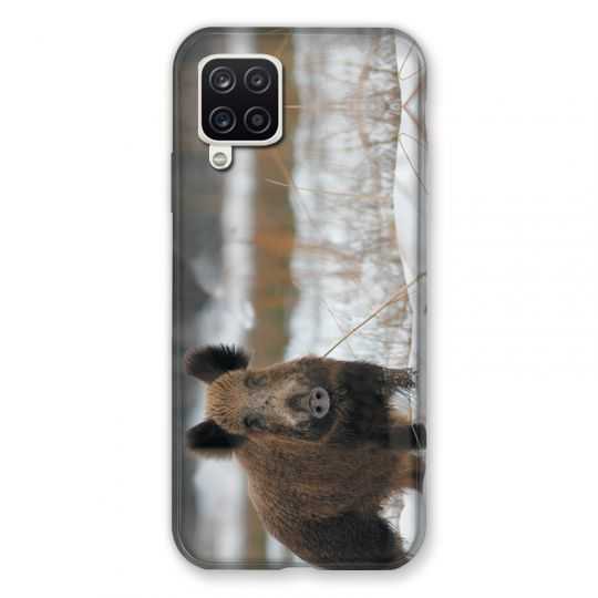 Coque Pour Samsung Galaxy A12 Chasse Sanglier Neige
