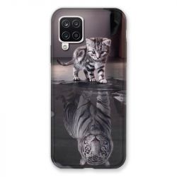 Coque Pour Samsung Galaxy A12 Chat Reflet
