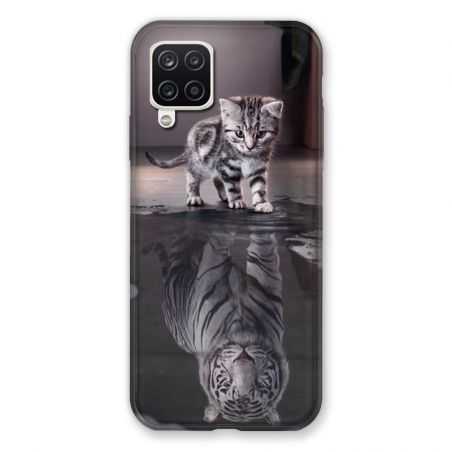 Coque Pour Samsung Galaxy A12 Chat Reflet