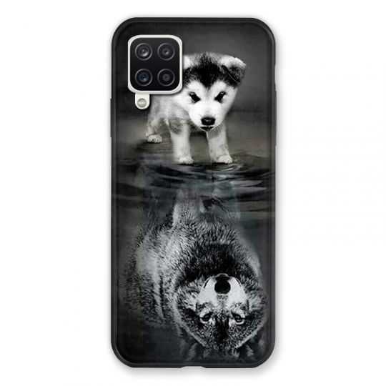 Coque Pour Samsung Galaxy A12 Chien Reflet