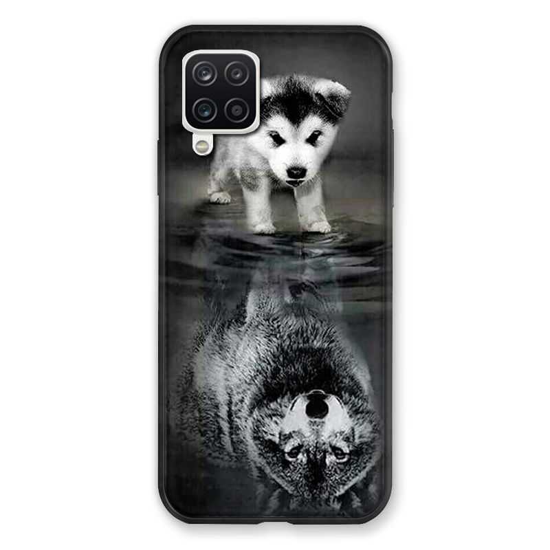 Coque Pour Samsung Galaxy A12 Chien Reflet