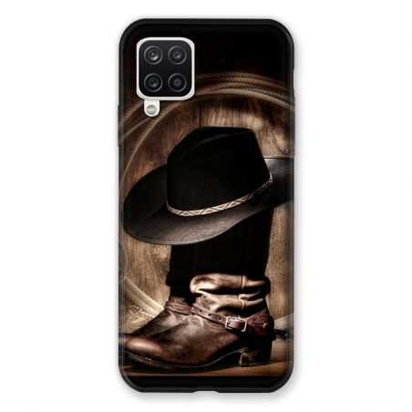 Coque Pour Samsung Galaxy A12 Cow Boy Chapeau