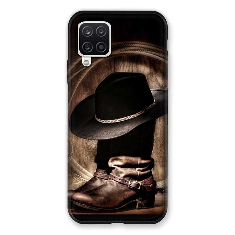 Coque Pour Samsung Galaxy A12 Cow Boy Chapeau