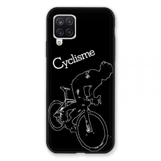 Coque Pour Samsung Galaxy A12 Cyclisme Ombre Blanche