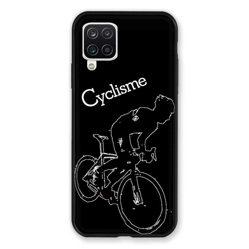 Coque Pour Samsung Galaxy A12 Cyclisme Ombre Blanche