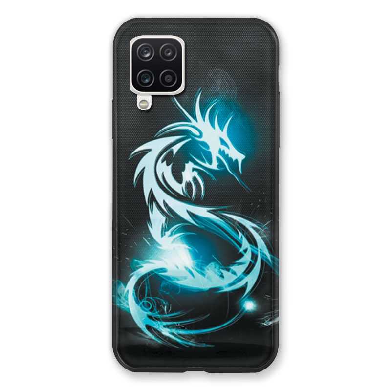 Coque Pour Samsung Galaxy A12 Dragon Bleu