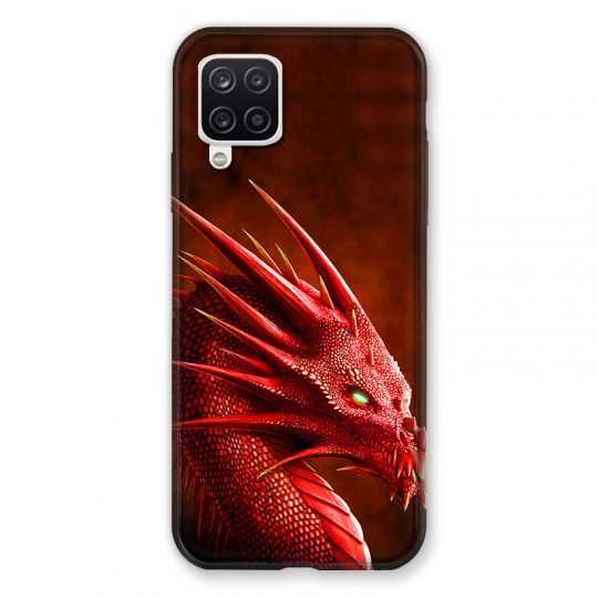 Coque Pour Samsung Galaxy A12 Dragon Rouge
