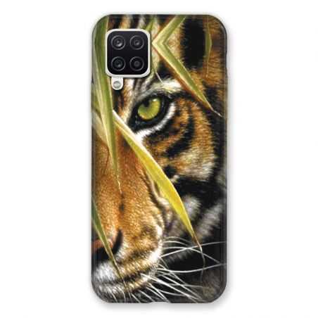 Coque Pour Samsung Galaxy A12 Oeil Tigre