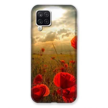 Coque Pour Samsung Galaxy A12 Fleur Coquelicot