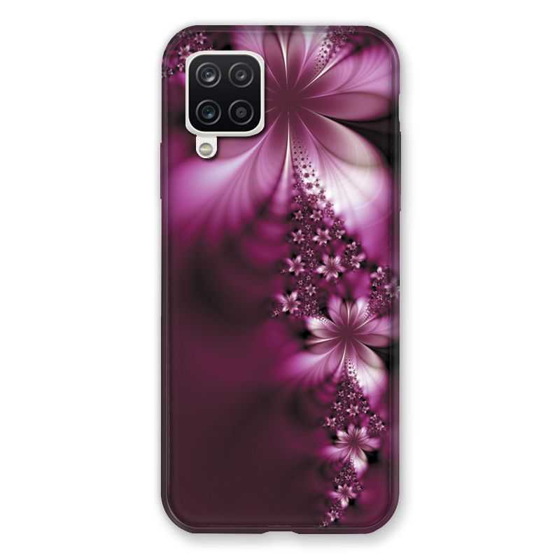 Coque Pour Samsung Galaxy A12 Fleur Violette Montante