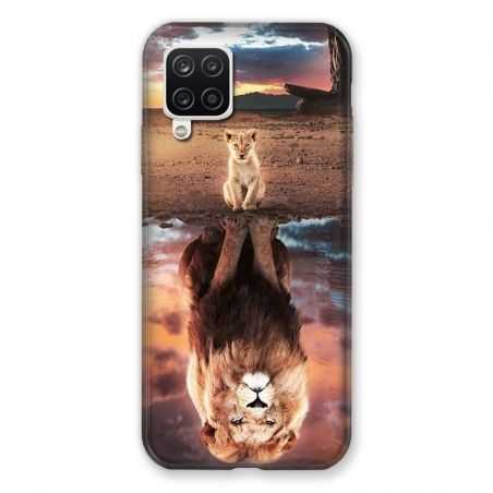 Coque Pour Samsung Galaxy A12 Lion Reflet