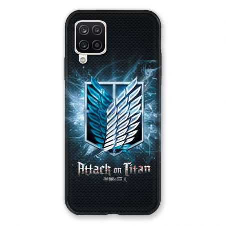 Coque Pour Samsung Galaxy A12 Manga Attaque Titans Noir