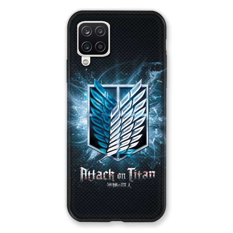 Coque Pour Samsung Galaxy A12 Manga Attaque Titans Noir