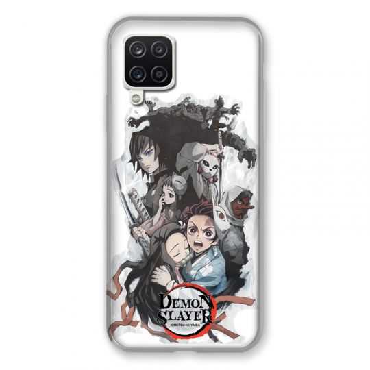 Coque Pour Samsung Galaxy A12 Manga Demon Slayer Blanc