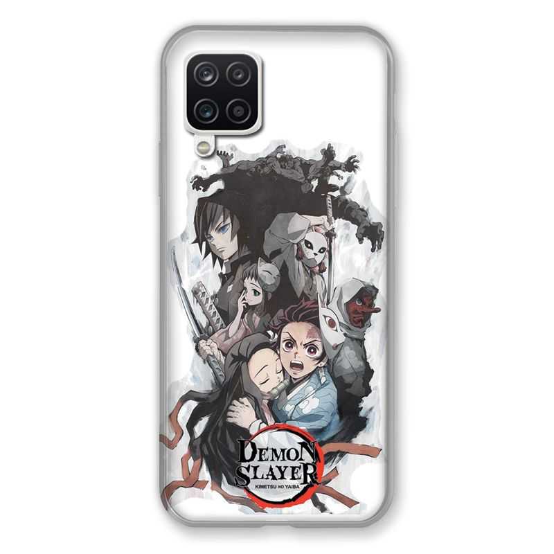 Coque Pour Samsung Galaxy A12 Manga Demon Slayer Blanc