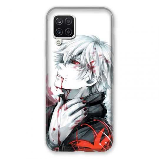 Coque Pour Samsung Galaxy A12 Manga Kaneki Blanc