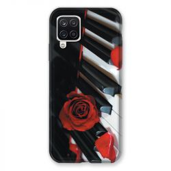 Coque Pour Samsung Galaxy A12 Musique Rose Piano