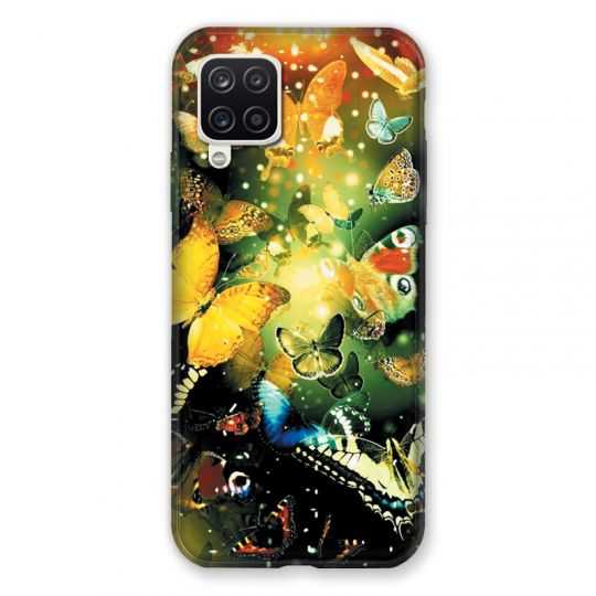 Coque Pour Samsung Galaxy A12 Papillon Jaune