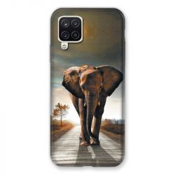 Coque Pour Samsung Galaxy A12 Savane Elephant Route