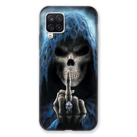 Coque Pour Samsung Galaxy A12 Tete de Mort Doigt