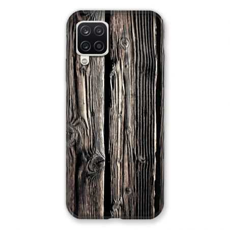 Coque Pour Samsung Galaxy A12 Texture Bois