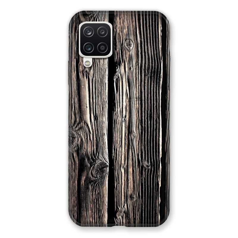 Coque Pour Samsung Galaxy A12 Texture Bois