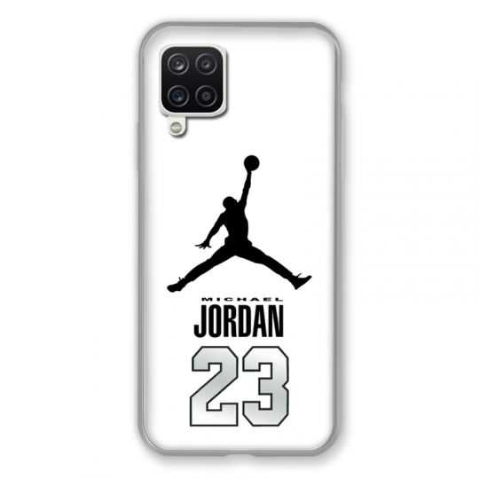 Coque Pour Samsung Galaxy A12 Jordan 23 Blanc