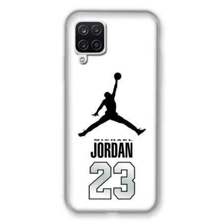 Coque Pour Samsung Galaxy A12 Jordan 23 Blanc