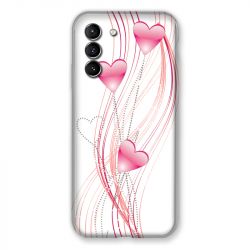 Coque Pour Samsung Galaxy S21 Coeur Rose Montant sur Blanc