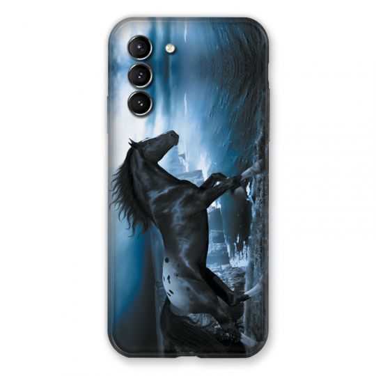Coque Pour Samsung Galaxy S21 Cheval Noir