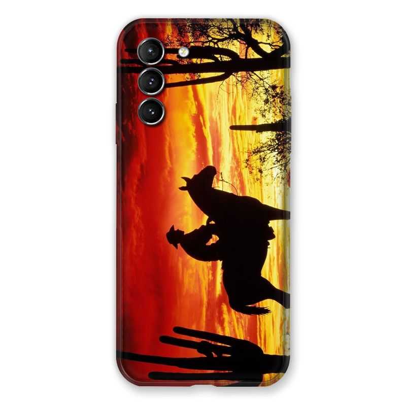 Coque Pour Samsung Galaxy S21 Cow Boy Soleil