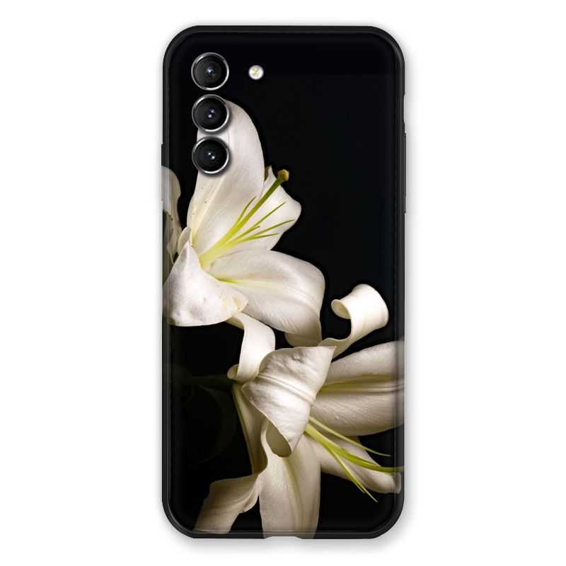 Coque Pour Samsung Galaxy S21 Fleur Lys Noir