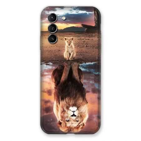 Coque Pour Samsung Galaxy S21 Lion Reflet