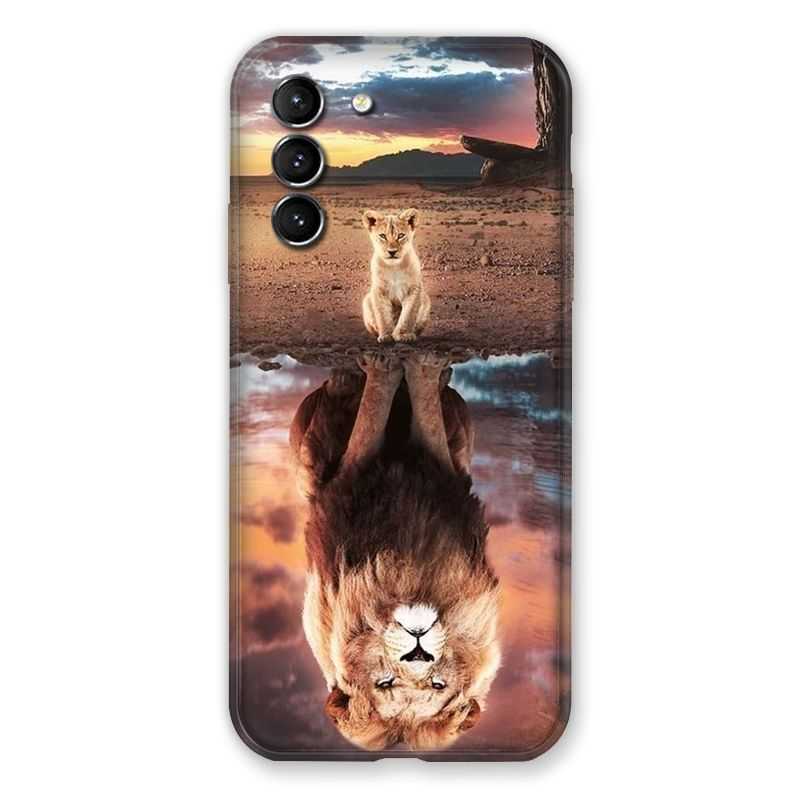 Coque Pour Samsung Galaxy S21 Lion Reflet