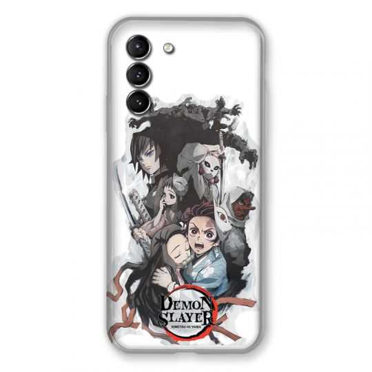 Coque Pour Samsung Galaxy S21 Manga Demon Slayer Blanc