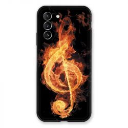 Coque Pour Samsung Galaxy S21 Musique Clé Sol Feu N