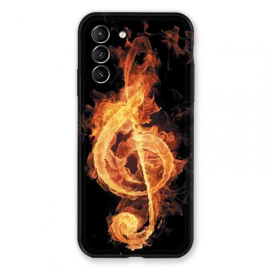 Coque Pour Samsung Galaxy S21 Musique Clé Sol Feu N