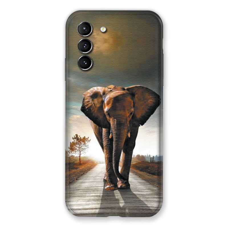 Coque Pour Samsung Galaxy S21 Savane Elephant Route