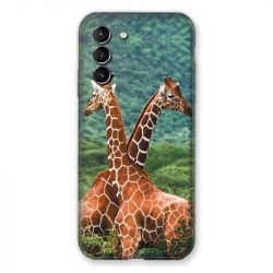 Coque Pour Samsung Galaxy S21 Savane Girafe Duo