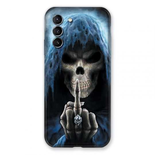 Coque Pour Samsung Galaxy S21 Tete de Mort Doigt
