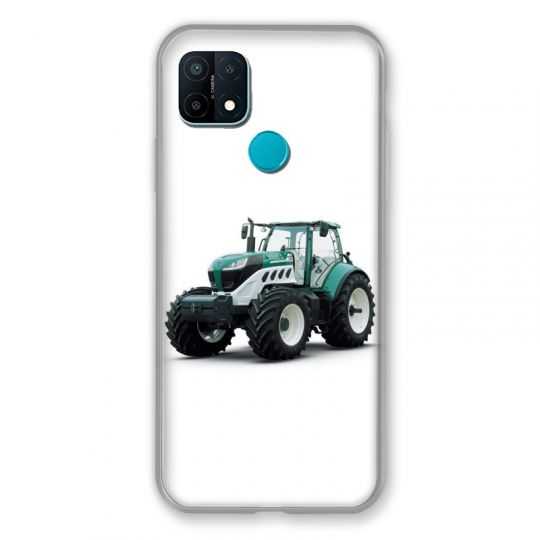 Coque Pour Oppo A15 Agriculture Tracteur Blanc