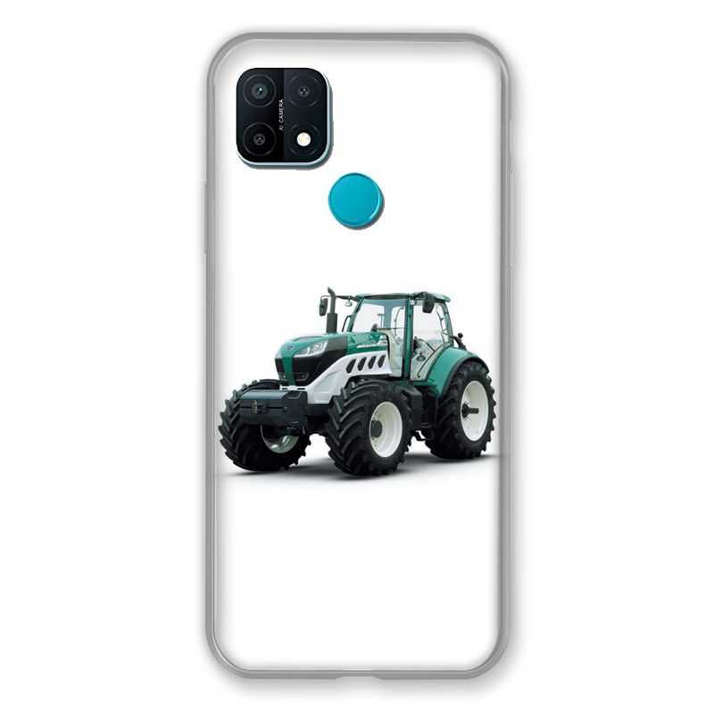 Coque Pour Oppo A15 Agriculture Tracteur Blanc