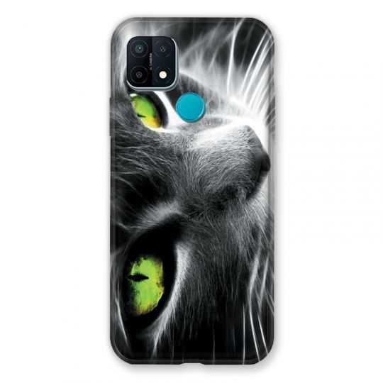 Coque Pour Oppo A15 Chat Vert
